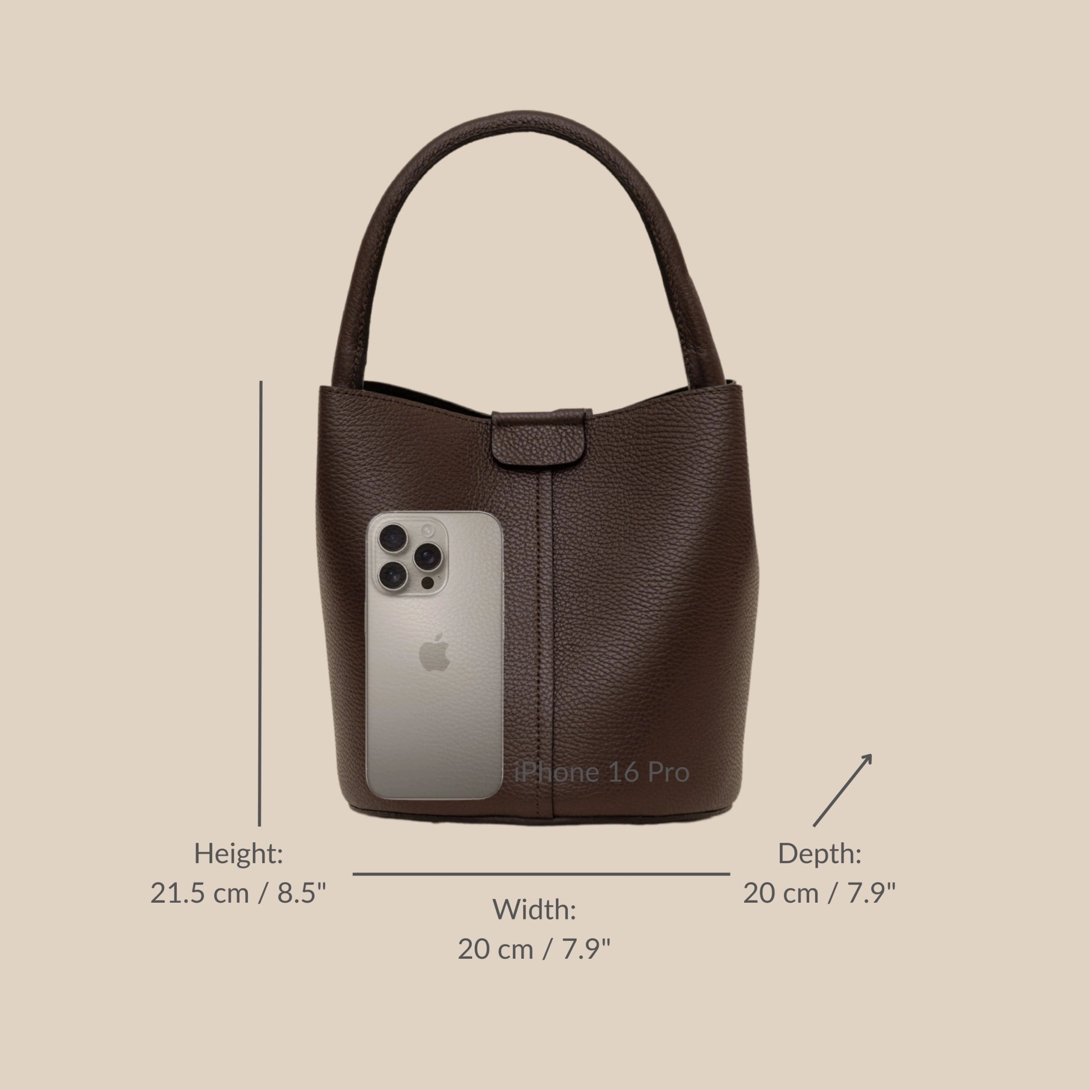 Zoe – Brown Leather Bucket Bag