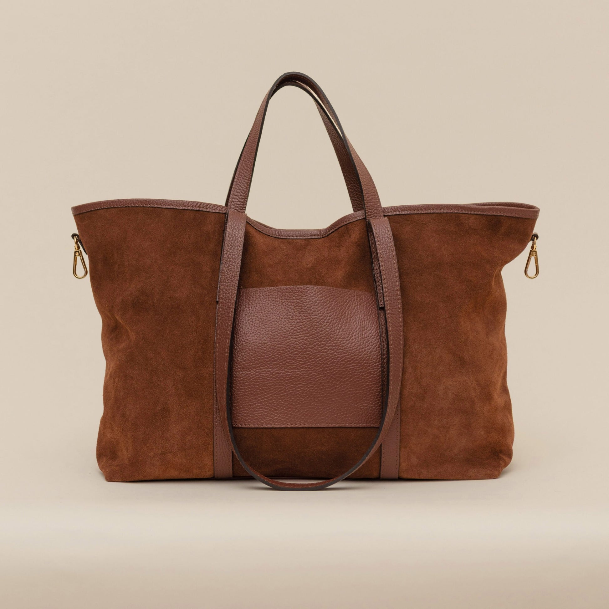 Vilanera Maxi Bag Brown Suede Handbag - Still 1